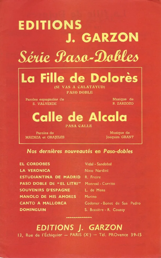 Cover for R. Zarzozo | La fille de Dolores | Orchestra