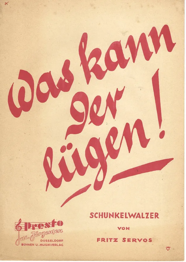 Cover for Fritz Servos | Was kann der lugen | Piano | Vocals