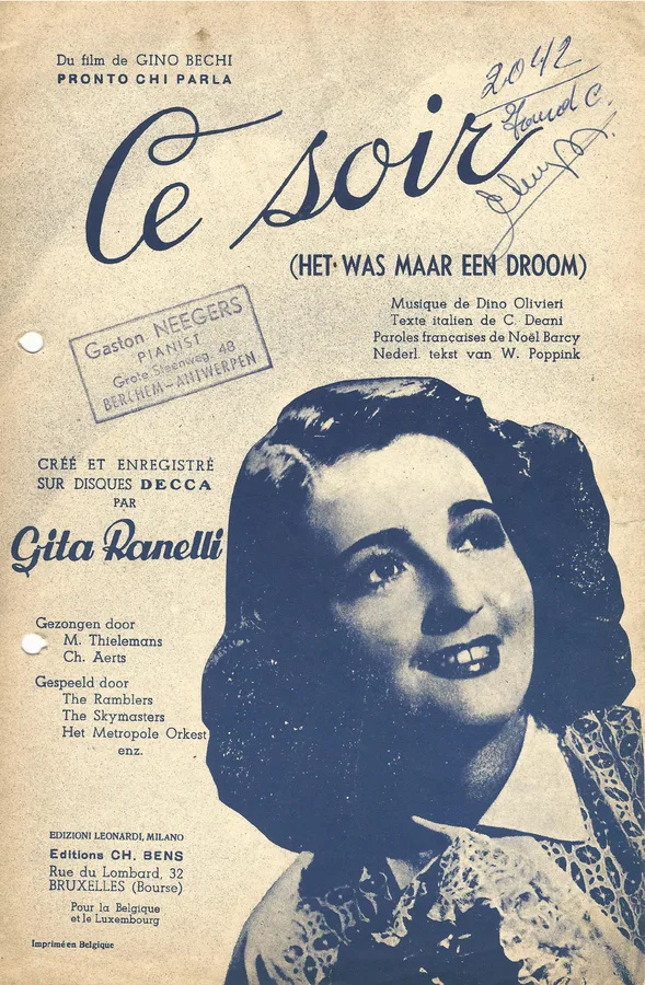 Cover for Gita Ranelli | The Ramblers | Dino Olivieri | Ce soir | Vocals