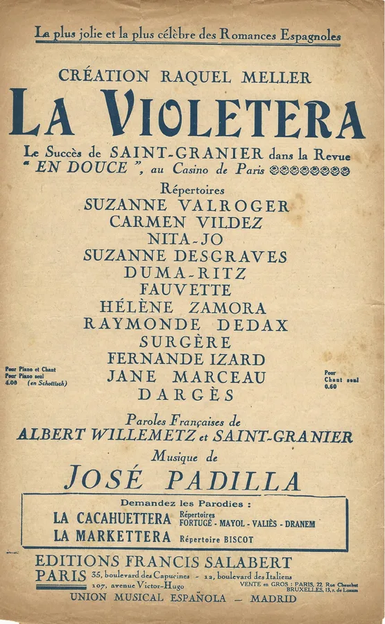 Cover for Jose Padilla | Carmen Vildez | Nita Jo | La Violetera | Vocals