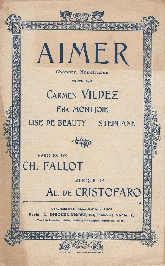 Cover for Albert de Christofaro | Aimer | Chanson