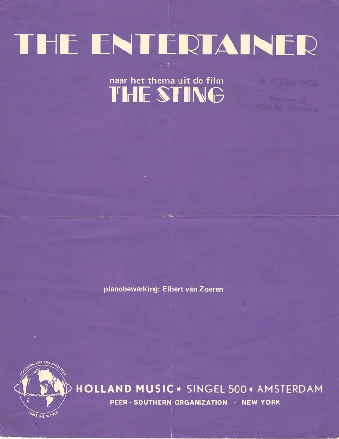 Cover for Scott Joplin | The Entertainer | Piano