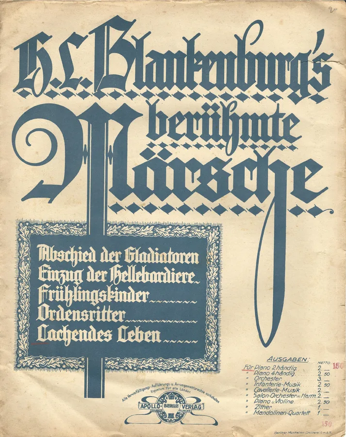 Cover for H.L. Blankenburg | Lachendes Leben | Piano