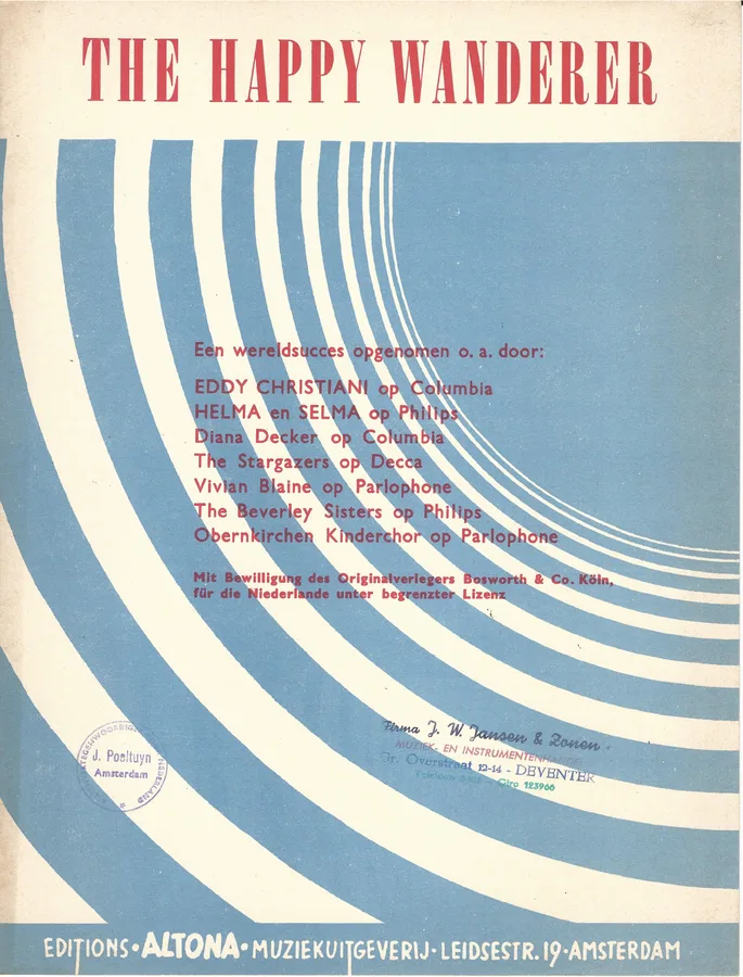 Cover for Eddy Christiani | F.W. Möller | Falderie Faldera | The happy Wanderer | Piano