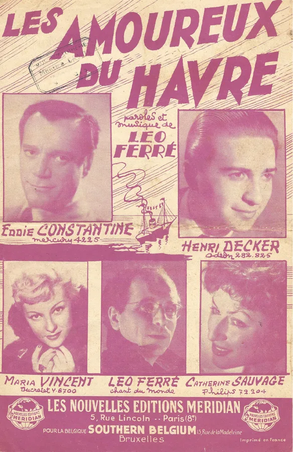 Cover for Leo Ferre | Eddie Constantine | Les Amoureux du Havre | Vocals