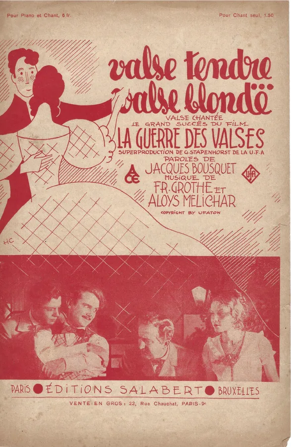 Cover for F. Grothe | A. Melichar | Jacques Bousquet | Valse Tendre Valse Blonde