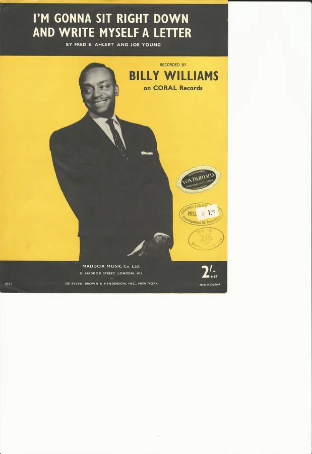 Cover for Fred E. Ahlert | Billy Willams | I'm gonne sit right down and write myself