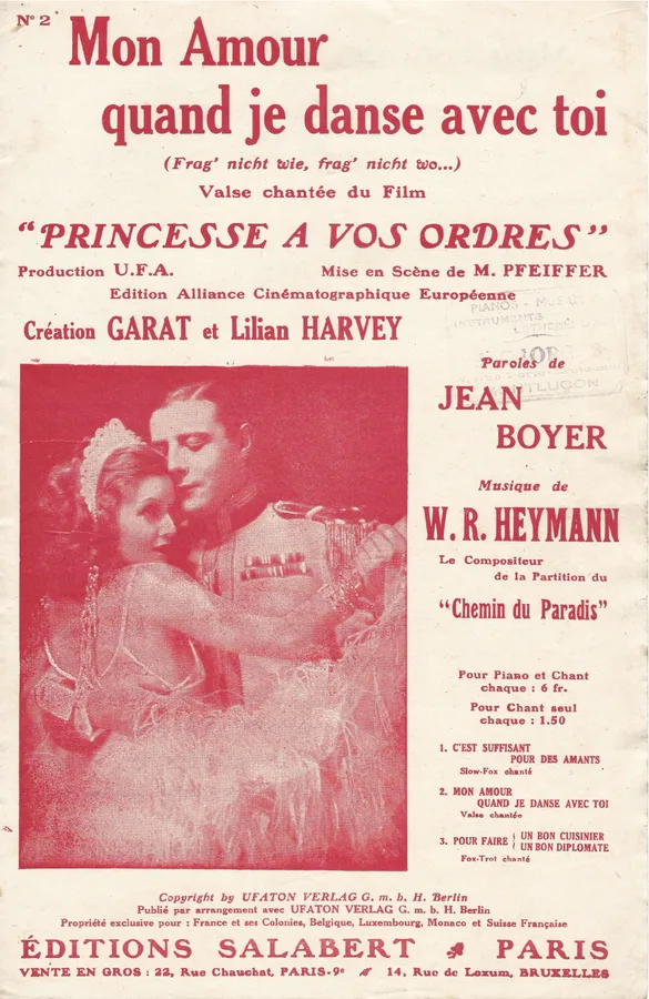 Cover for W.R. Heymann | Mon amour quand je danse avec toi | Chanson