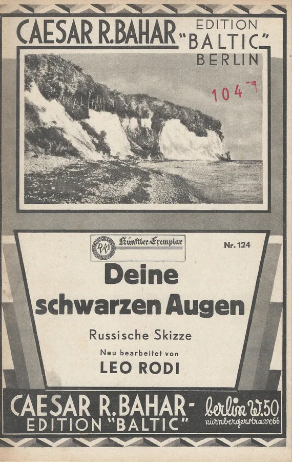 Cover for Georges Boulanger | Leo Rodi | Deine schwarzen Augen | Violin 1 and 2