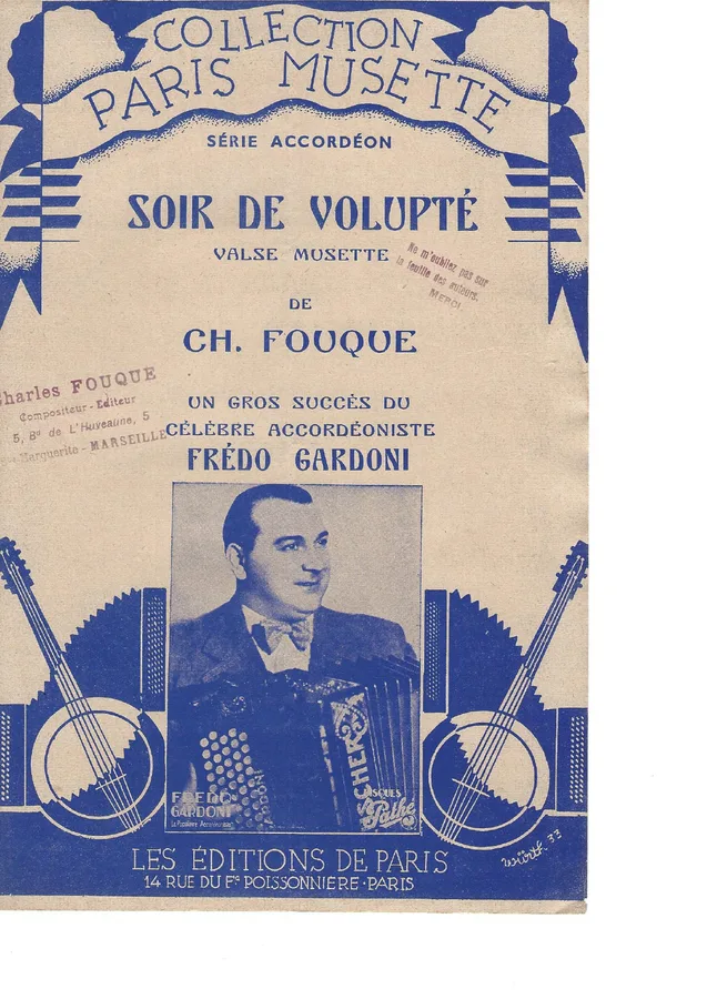 Cover for Ch. Fouque | | Fredo Gardoni | Soir de Volupte | Accordeon