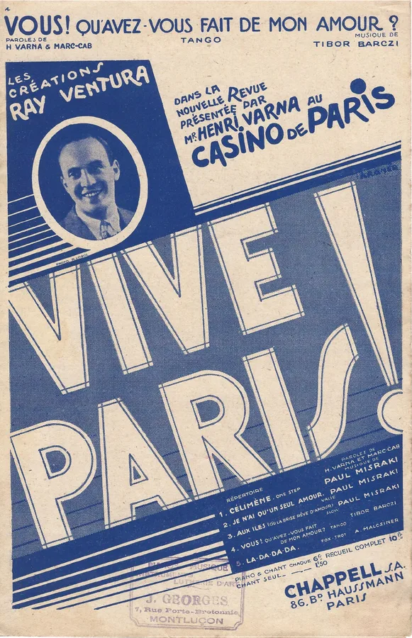 Cover for Tibor Barczi | Vive Paris | Chanson