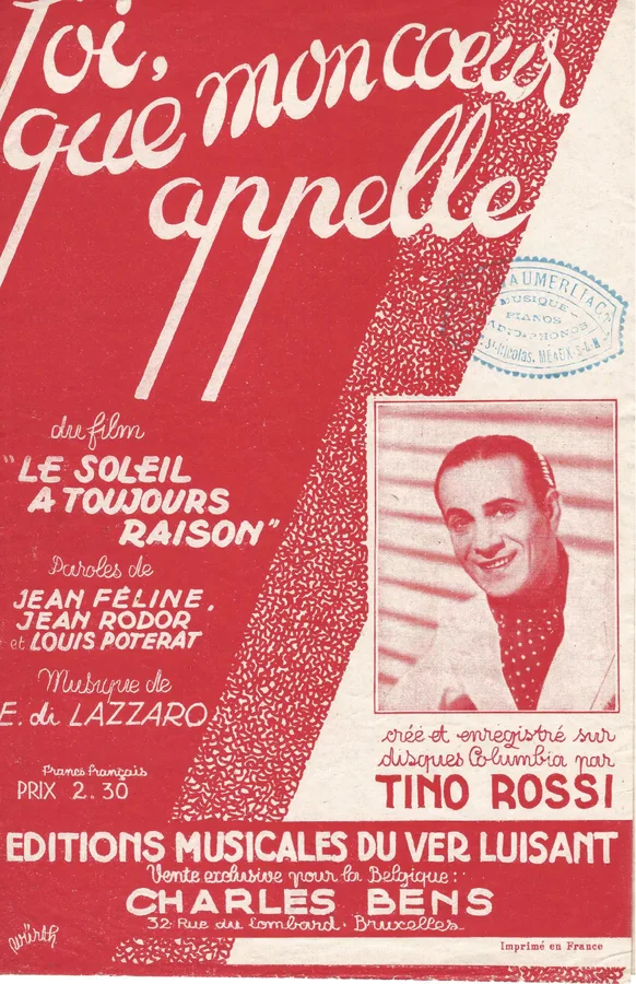 Cover for Tino Rossi | F. di Lazarro | Toi, que mon coeur appelle | Chanson