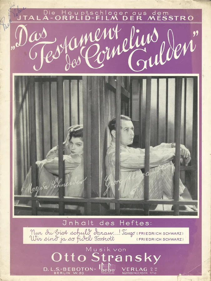 Cover for Otto Stransky | Das Testament des Cornelius Gulden | Piano | Vocals