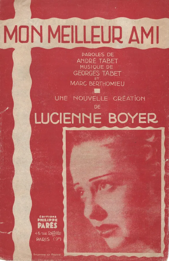 Cover for Georges Tabet | M. Berthomieu | Lucienne Boyer | Mon meilleur ami | Chanson