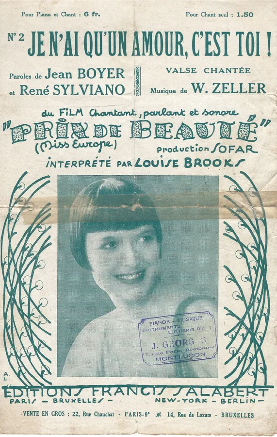 Cover for W. Zeller | Louise Brooks | Je N'Ai Qu'Un Amour C'Est Toi | Chanson