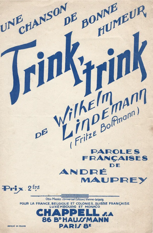 Cover for Wilhelm Lindemann | Trink Trink | Chanson