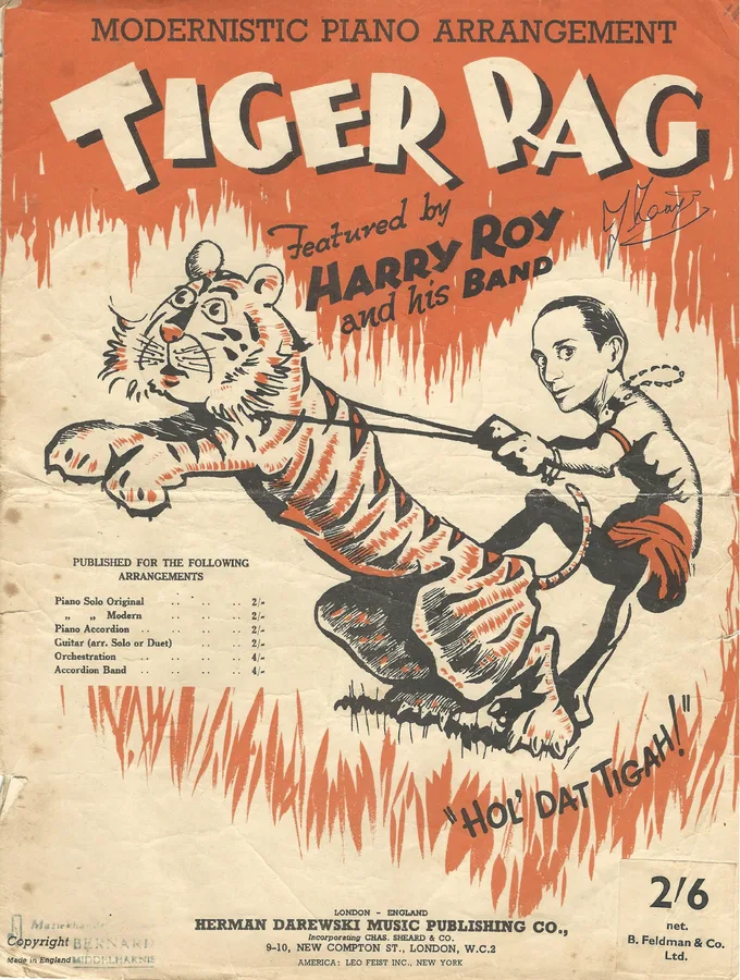 Cover for Harry Roy | D.J. La Rocca | Tiger Rag | Piano | Vocals