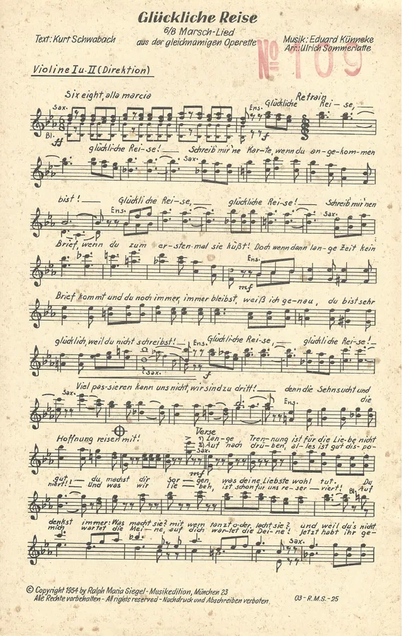 Cover for Eduard Kunneke | Gluckliche Reise | Orchestra