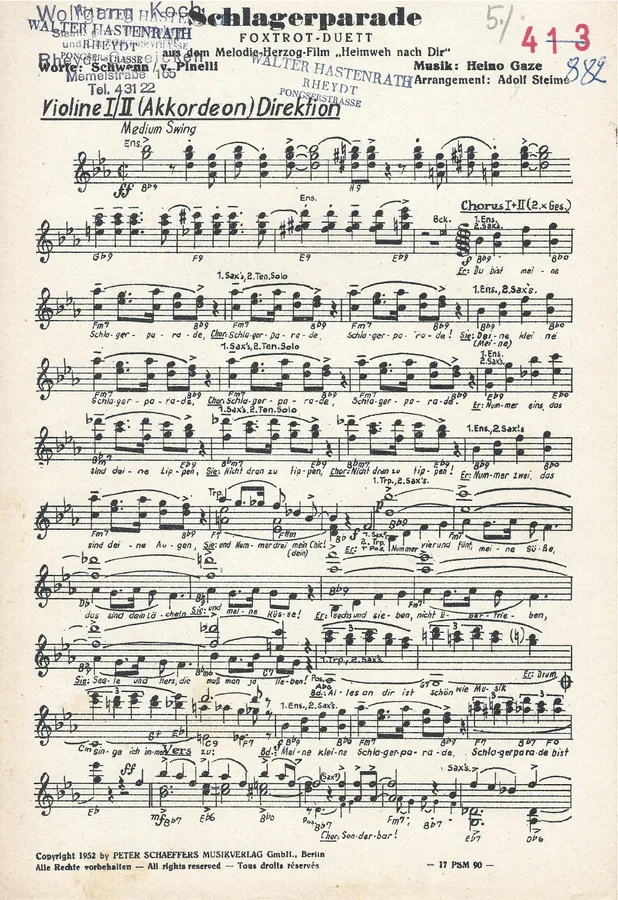 Cover for Heino Gaze | Adolf Steimel | Schlagerparade | Accordion | Violin