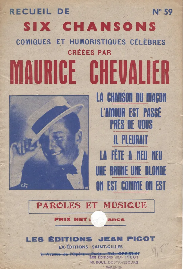 Cover for Maurice Chevalier | Henri Betti | La chanson du macon | Chanson