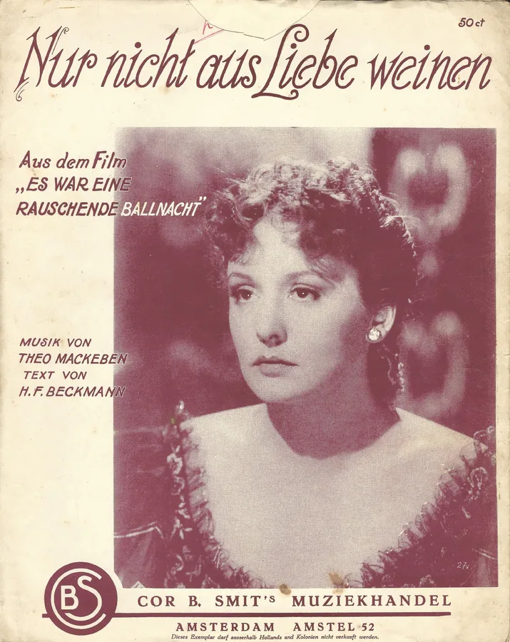 Cover for Zarah Leander | Theo Mackaben | Nur nicht aus Liebe weinen | Piano | Vocals