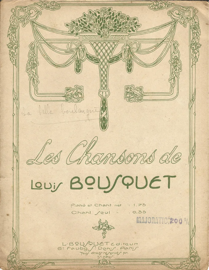 Cover for Louis Bousquet | Camille Robert | La Belle Boulangere | Piano | Vocals