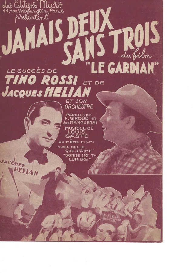 Cover for Tino Rossi | Louis Gaste | Jamais deux sans trois | Chanson