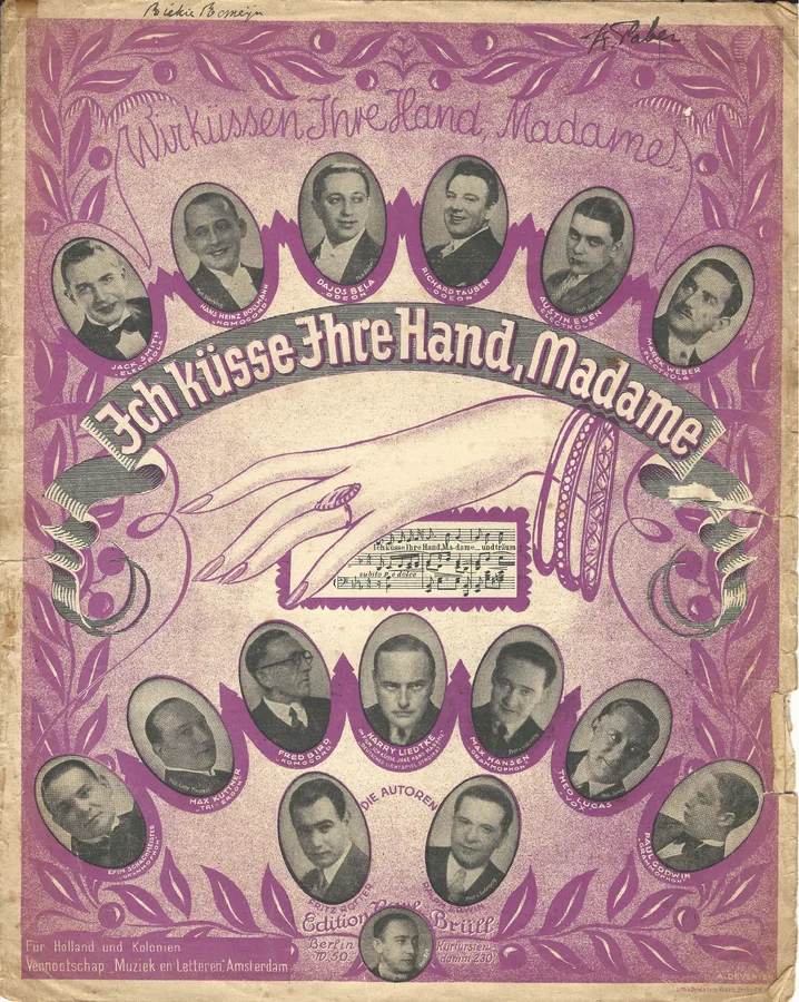 Cover for Ralph Erwin | Ich kusse Ihre Hand Madame | I Kiss your little hand madame