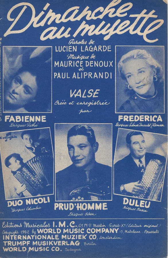Cover for Emile Prud'homme | Maurice Denoux | Dimanche au Musette | Accordion | Piano