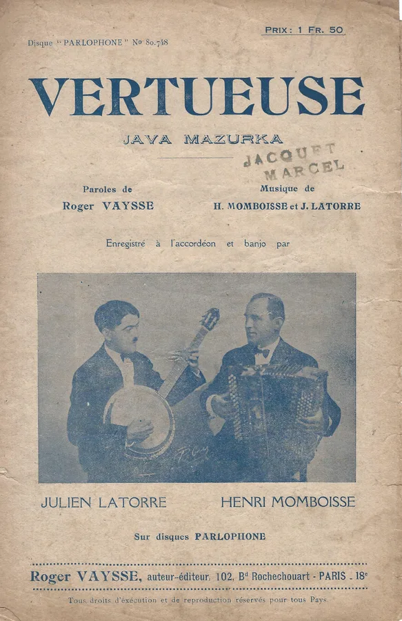 Cover for Henri Momboisse | F. Silvestri | Vertueuse | Accordion