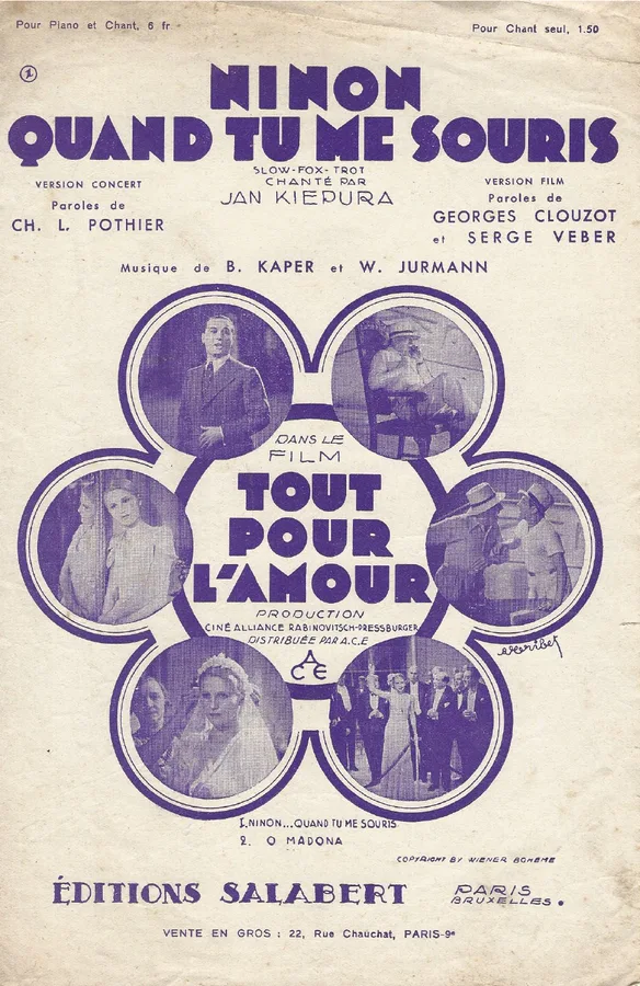 Cover for Jan Kiepura | Ninon quand tu me souris |  Tout Pour L'Amour | Vocals