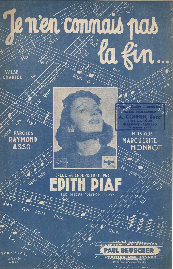 Cover for Edith Piaf | Marguerite Monnot | Je n'en connais pas la fin | Chanson