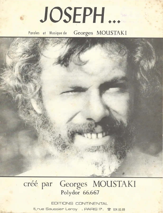 Cover for Georges Moustaki | Joseph | Piano | Vocals
