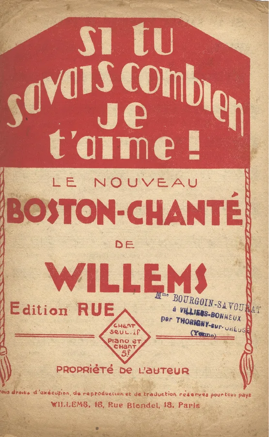 Cover for Willems | Si tu savais combien je t'aime | Vocals