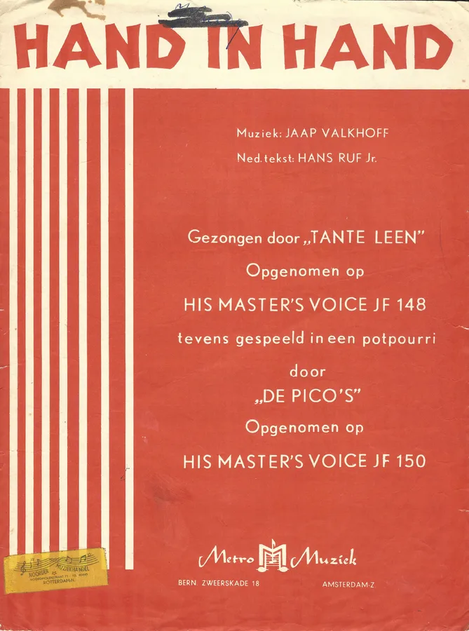 Cover for Jaap Valkhoff | Tante Leen | Hand in hand | Piano | Vocals