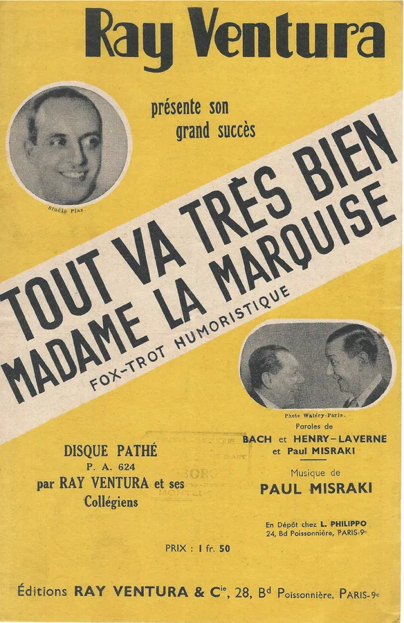 Cover for Paul Misraki | Tout va tres bien madame la marquise | Chanson