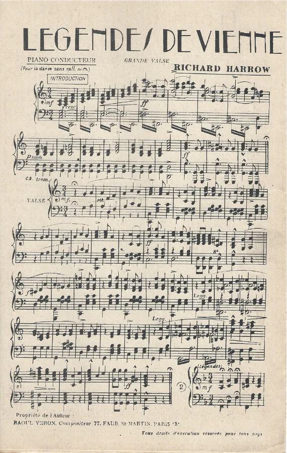 Cover for Richard Harrow  | Legendes de Vienne | Orchestra