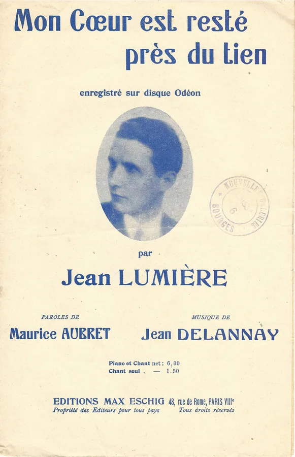Cover for Jean Lumiere | Jean Delannay | Mon Coeur est reste pres du tien | Vocals