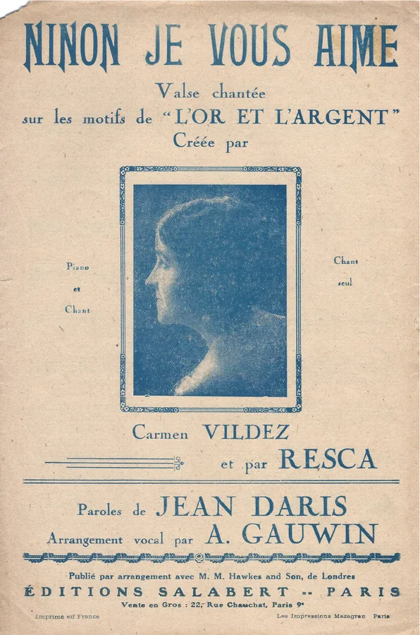 Cover for Carmen Vildez | Ad. Gauwin | Ninon Je Vous Aime | Chanson