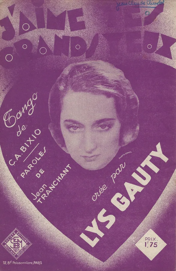 Cover for Lys Gauty | C.A. Bixio | J'aime Tes Grands Yeux | Chanson
