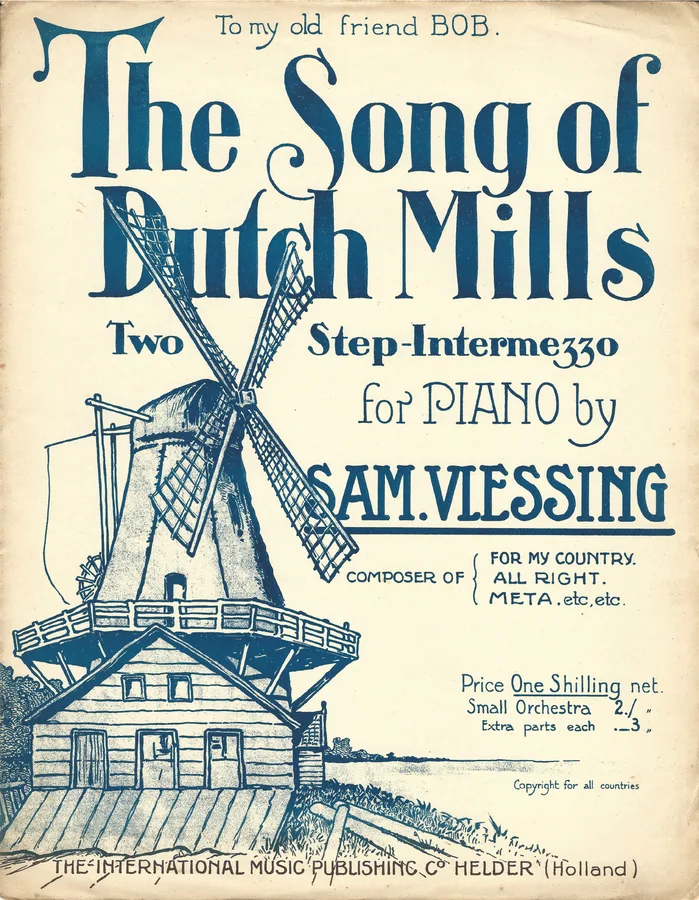 Cover for Sam. Vlessing | The song of Dutch Mills | Piano