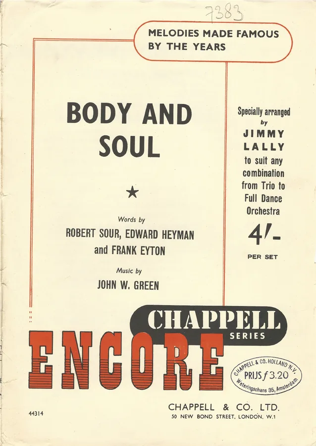 Cover for John. W. Green | Body and Soul | Piano | Vocals