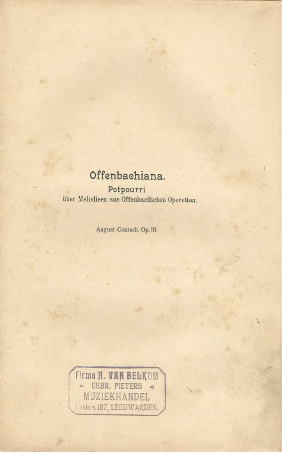 Cover for Offenbach | August Conradi | Offenbachiana | Orchestra