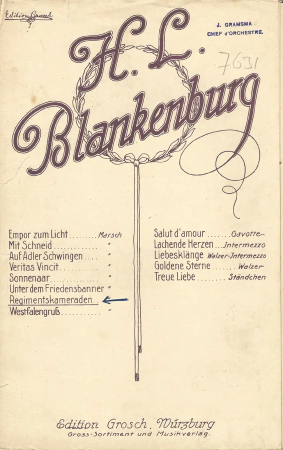 Cover for H.L. Blankenburg | Regimentskamaraden | Piano