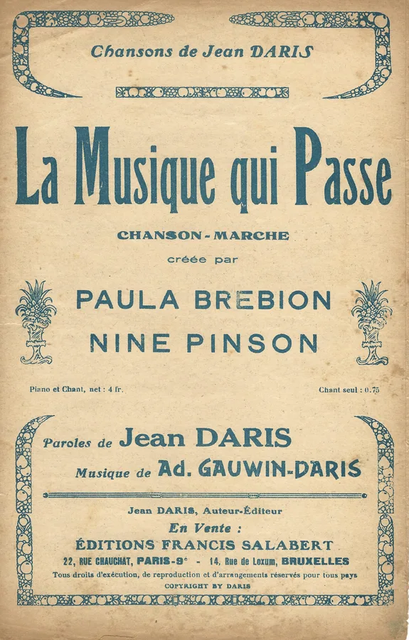 Cover for Ad. Gauwin | Jean Daris | La Musique qui Passe | Vocals