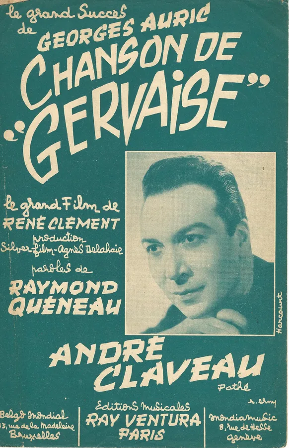 Cover for Andre Claveau | Georges Auric | Chanson de Gervaise | Vocals