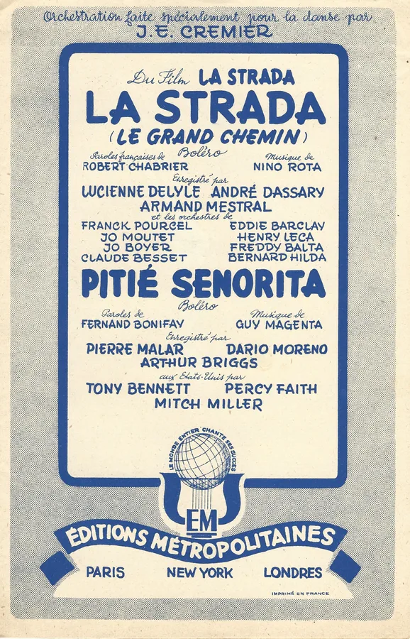 Cover for Nino Rota | La Strada | Le Grand Chemin | Sax Solo