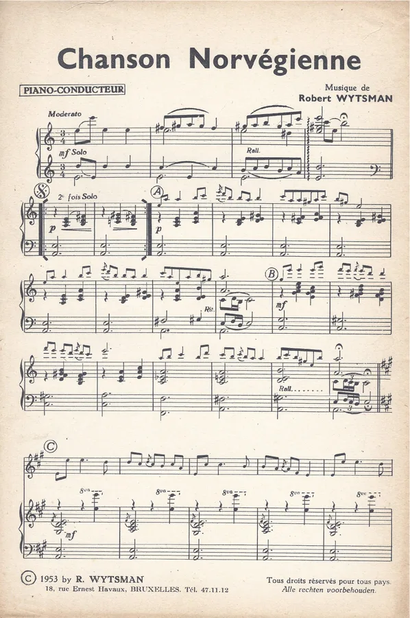 Cover for Robert Wytsman | Chanson Norvegienne | Piano