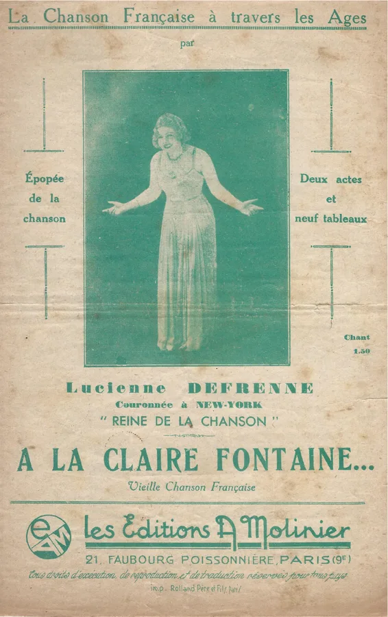 Cover for Lucienne Defrenne | Jacques Pierville | A la claire fontaine | Chanson