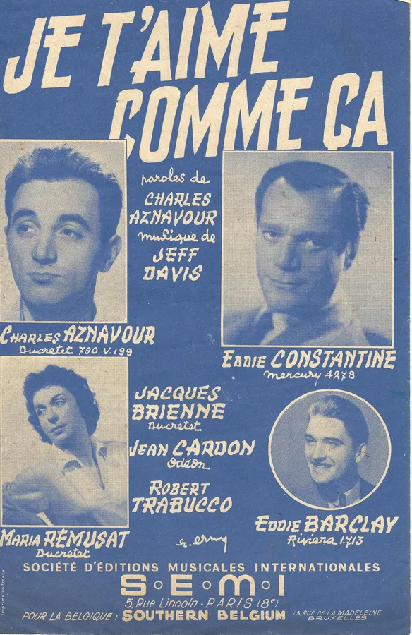 Cover for Jeff Davis | Charles Aznavour | Je t'aime comme ca  | Vocals